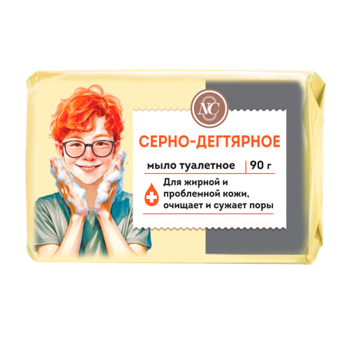 Серно-дегтярное мыло туалетное 90гр